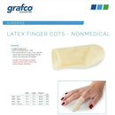 Graham-Field Large Finger Cots, Non-Sterile White Latex, Smooth Finish, Box of 144