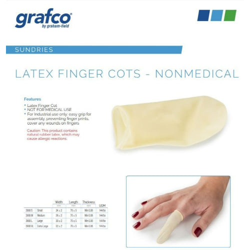 Graham Field Finger Cots, Large, Box of 144