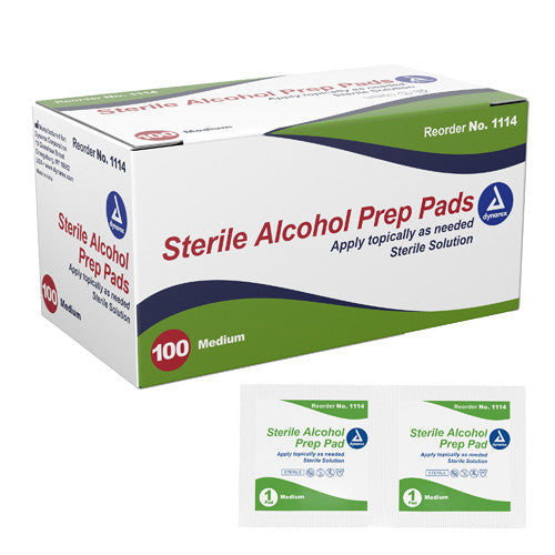 Alcohol Prep Pads- Box of 100 Medium Sterile