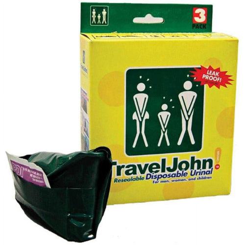 Travel John Disp Urinary Pouch, Box of 3