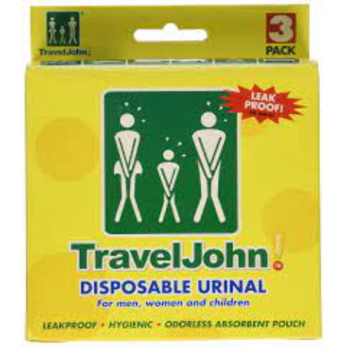 Travel John Disp Urinary Pouch Box of 3