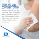Dynarex Premoistened Washcloths with Lanolin and Aloe for Incontinence and Personal Care, Tubs of 46