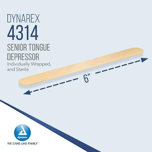 Dynarex Sterile Tongue Depressors, Box of 100