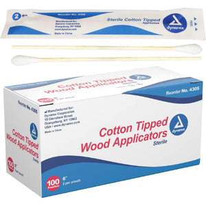 Dynarex Cotton Tip Applicators 6 Inches, Sterile, Box of 100 Hover
