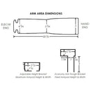 Therafin Economy Arm Trough with Bracket, Black, Reversible for Standard Wheelchair, Left or Right Arm Support