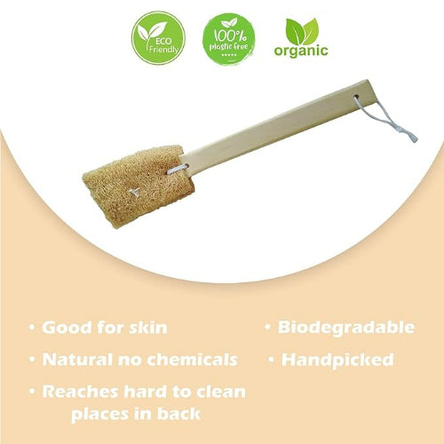 Homecare  Products Exfoliating Body Sponge 15 Inches, Wooden handle