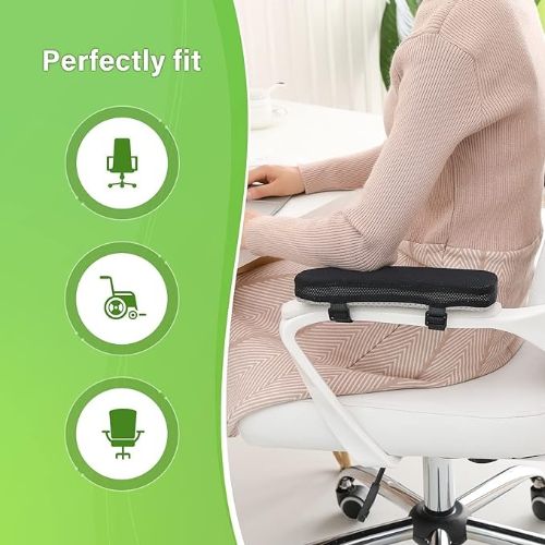 Therafin Fixed Adjustable Slide Arm Trough Foam Pad for Right Armrest, Black