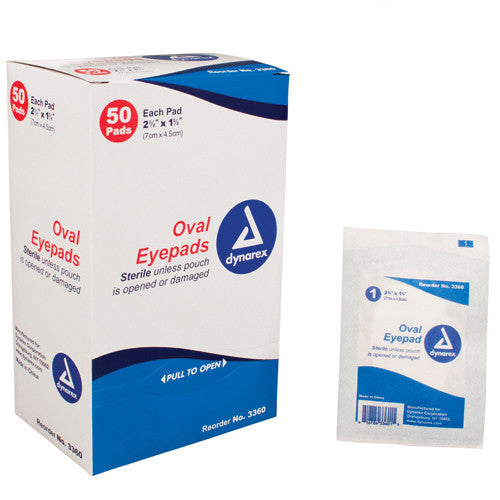 Sterile Oval Eyepad Sterile 2 5/8 x 1 5/8 50 Pouches of box