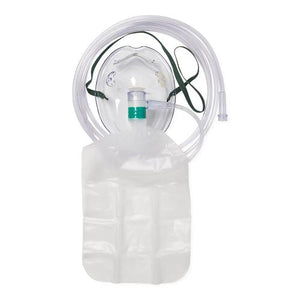 Adult High Concentration Non-Rebreather Oxygen Mask without Vent, with 7 Feet Tubing