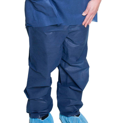 Dukal scrubs pants, dark blue, Durable, fluid-resistant, disposable, and perfect for healthcare in any environment, Moovkart.
