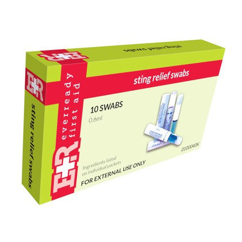 Ever Ready First Aid Sting Relief Swabs, Box of 10