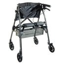 Heavy-duty Fold-N-Go Rollator by Stander shown folded for compact storage, Moovkart