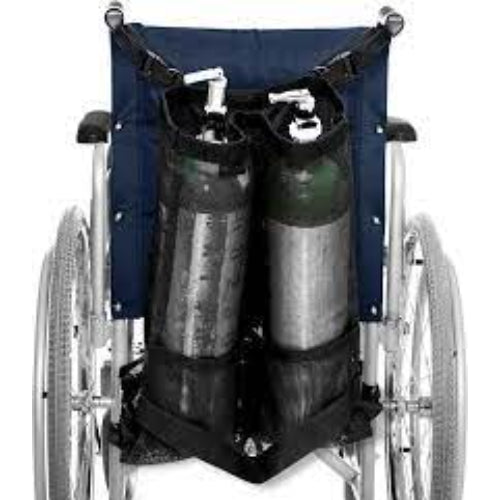 Oxygen Tank Holder for Wheelchair - E Cylinder Transport Bag Adjustable Straps Easy to Clean, Heavy Duty