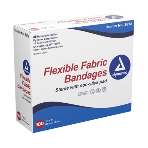 Flexible Fabric Adhesive Bandages Fingertip 1-3/4 x3 Box of 100
