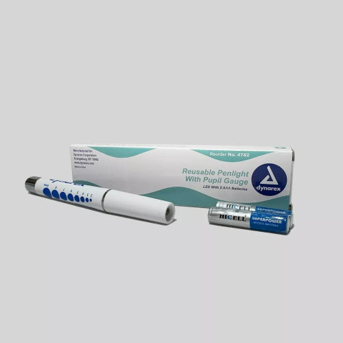 Dynarex Penlight Reusable LED with Pupil Gauge and Batteries