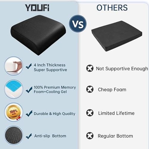 Wheelchair Cushion 4 Black 18 X 16 X 4
