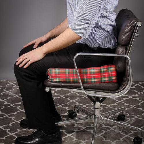 DMI Wheelchair Cushion, Red Plaid, 18 X 16 X 4 Inches