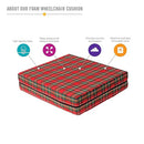 Orthopedic Red Plaid Cushion by Alex Orthopedic for improved wheelchair seating support, Moovkart