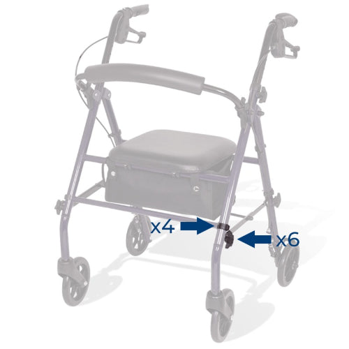 Carex C-Clips with screws for secure rollator functionality, replacement parts for Carex steel rollator. Moovkart