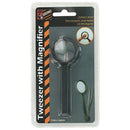 SurgiDental Forcep with Magnifier, 3 Inches Compact, durable stainless-steel tool for precision tasks., Moovkart