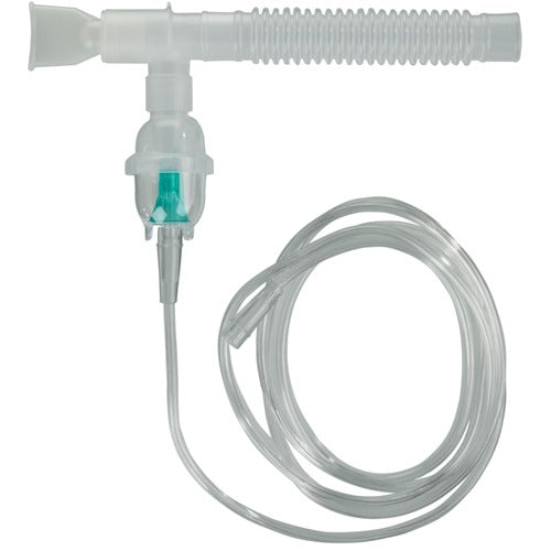 Drive Medical Nebulizer Kit with T-piece, 7 feet tubing, and mouthpiece, designed for efficient and comfortable respiratory therapy. Moovkart.