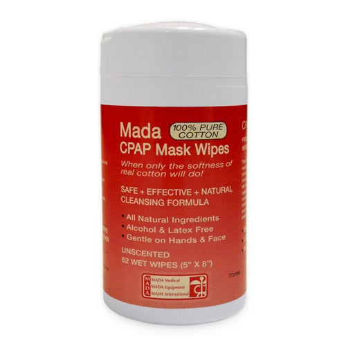 Mada Unscented CPAP Mask Wipes, 62 wipes, chemical-free, gentle on masks, Moovkart