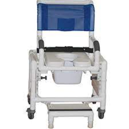Shower Chair 18 Wide with Soft Seat Elongated Sq Pail/FR