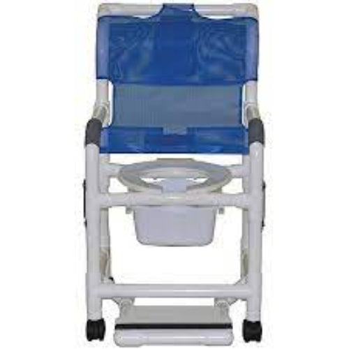 MJM International Shower Chair PVC with Soft Seat and Folding Footrest and Square Pail