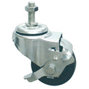 Replacement caster with double ball bearing swivel