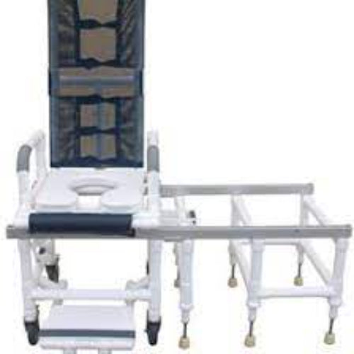 Tilt-N-Space Shower Chair PVC & Transfer Bench with Safety Harn