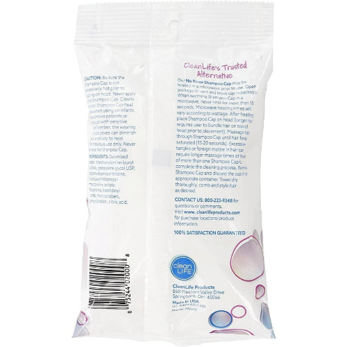 No Rinse Shampoo Cap, Waterless Hair Cleanser for Hospitals and Home Care Use