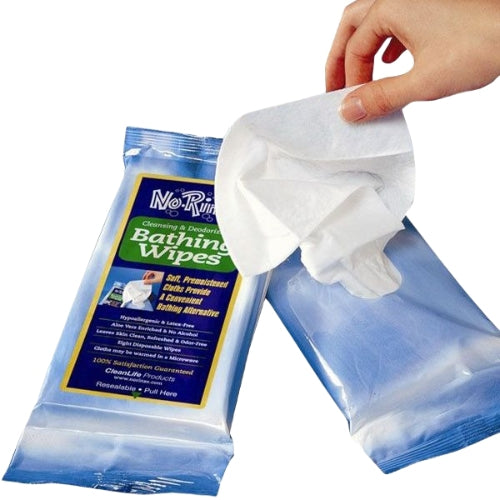 No Rinse Bathing Wipes Retail Package Pack of 8