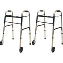Graham-Field Folding Walker for Adults, Glod, with 5 Inches Wheels – Lightweight, Durable, and Adjustable Mobility Aid, Moovkart.
