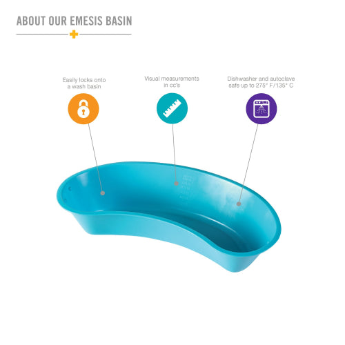 DMI Reusable Autoclavable Emesis Basin, Blue