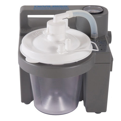 Drive Medical Homecare Suction Unit with rechargeable battery, 800cc disposable container, portable suction device for medical use.