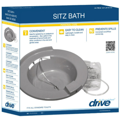 Drive Medical Sitz Bath Basin in Retail box, Gray