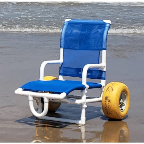 MJM PVC Wheelchair with Heavy Duty Wheels – Wide Seat and High Back for All-Terrain Comfort. Moovkart