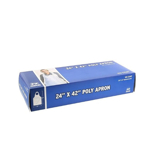 Dynarex Royal Lightweight Poly Aprons, 24 x 42 Inches Box of 100