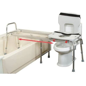 Eagle Health Supplies XX-Long Toilet-to-Tub Sliding Transfer Bench for Safe & Easy Bathroom Transfers Hover