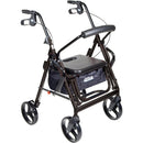 Drive Medical Duet Black Rollator & Transport Chair with Padded Seat and Backrest, Dual Function Mobility Aid
