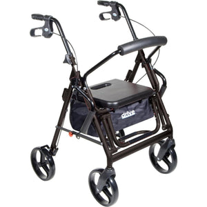 Drive Medical Duet Rollator/Transport Chair, Black Hover