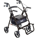 Drive Medical Duet Rollator and Transport Chair, Black, offers dual functionality for versatile and reliable mobility support. Moovkart.

