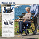Drive Medical Duet Rollator/Transport Chair, Blue