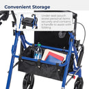 Drive Medical Duet Rollator/Transport Chair, Blue
