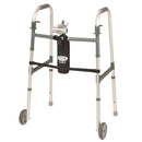 Tote Oxygen Tank Carrier on walker holding M6 oxygen cylinder for easy mobility, Moovkart