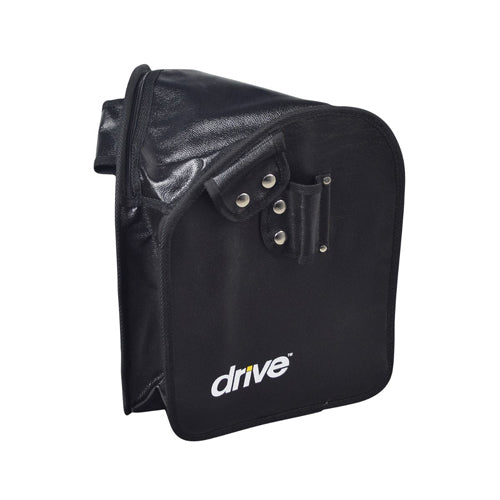 Drive Medical Tote Bag for 3-Wheeled Rollator, black vinyl zippered design for convenient storage on mobility aids, Moovkart