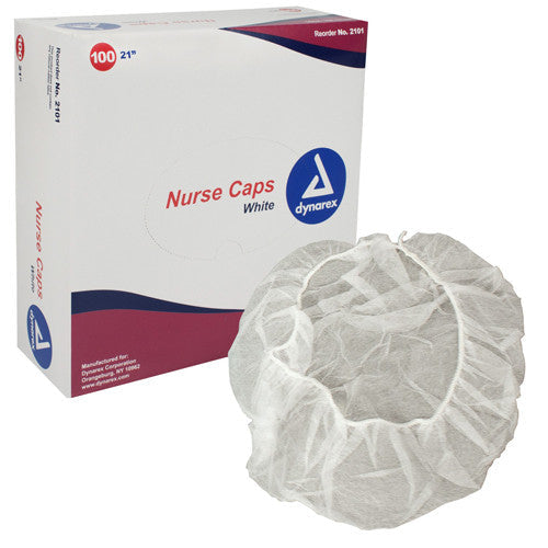 Surgical Caps White 21 Bx/100, 2 Pack