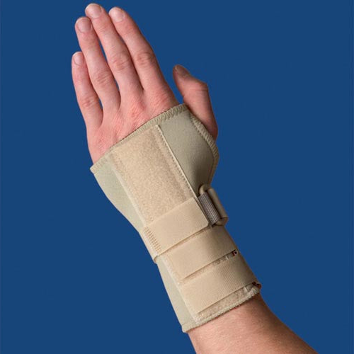 Thermoskin Carpal Tunnel Brace with Dorsal Stay for left wrist pain relief, tendonitis support, and Carpal Tunnel treatment, Moovkart.