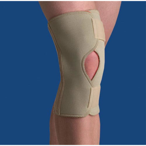 Thermoskin Open Knee Wrap Stabilizer, Large, Beige, Adjustable knee support for knee pain, bruising, and increased mobility, Moovkart