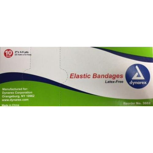 Dynarex Elastic Bandage, 2 Inches x 5 Yards, Box of 10